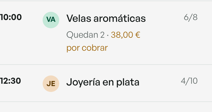 Sesiones de ocio creativo en Aforo: velas, joyería, pintura y macramé, con plazas disponibles y cobros de ejemplo